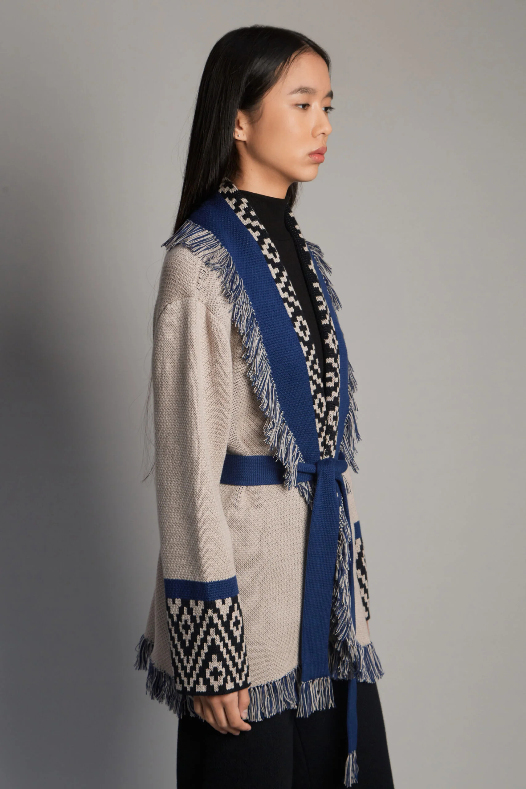 Andén Taupe Belt Cardigan - Image 11