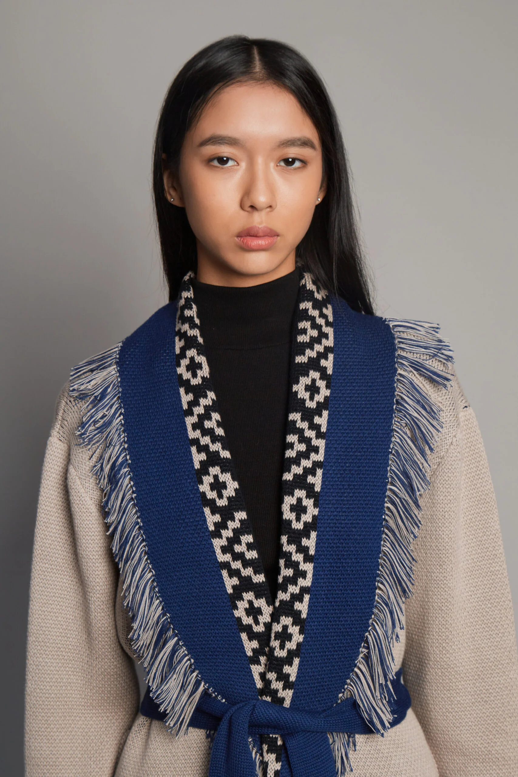 Andén Taupe Belt Cardigan - Image 4