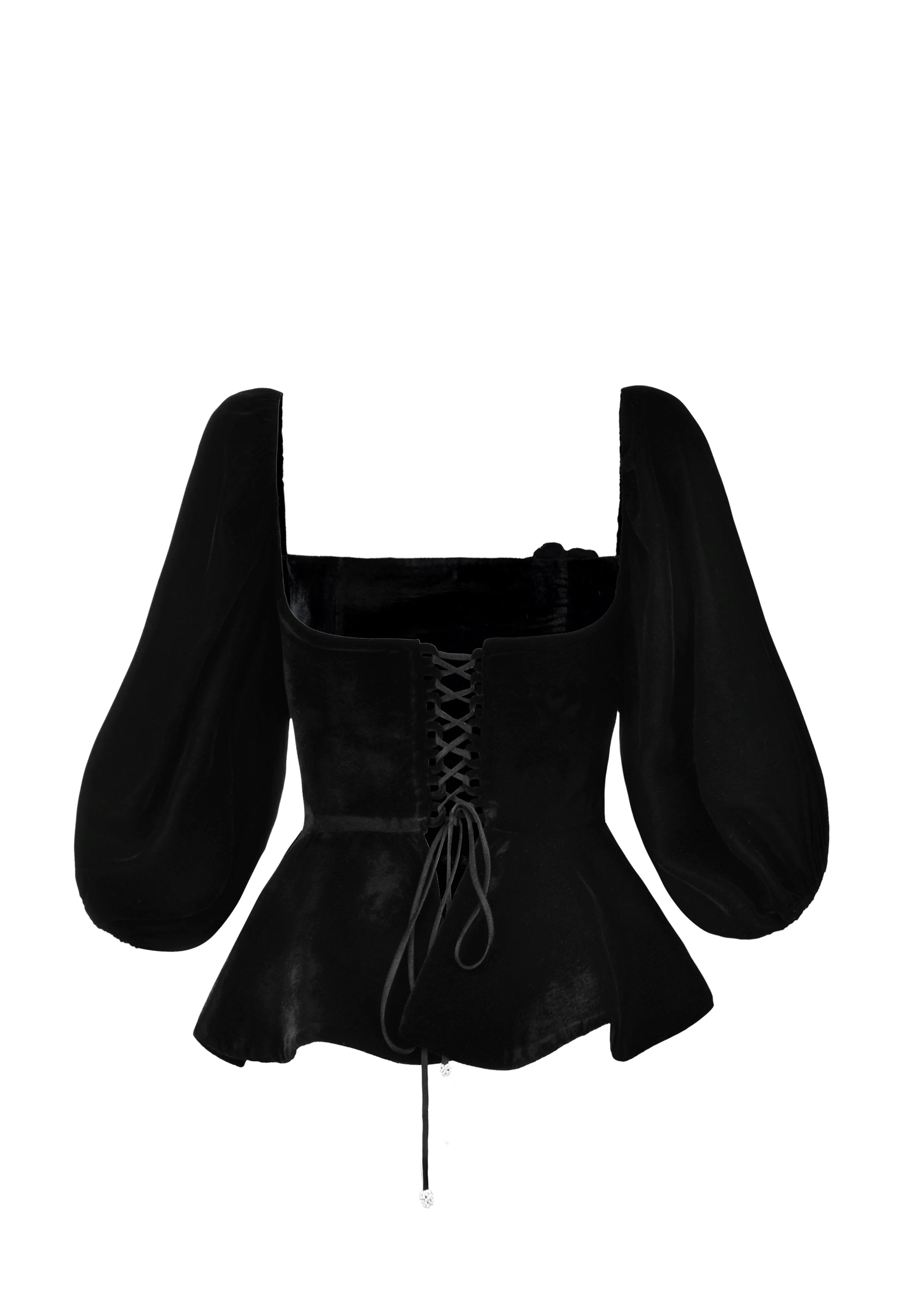 Celeste Peplum Top - Black - Image 20