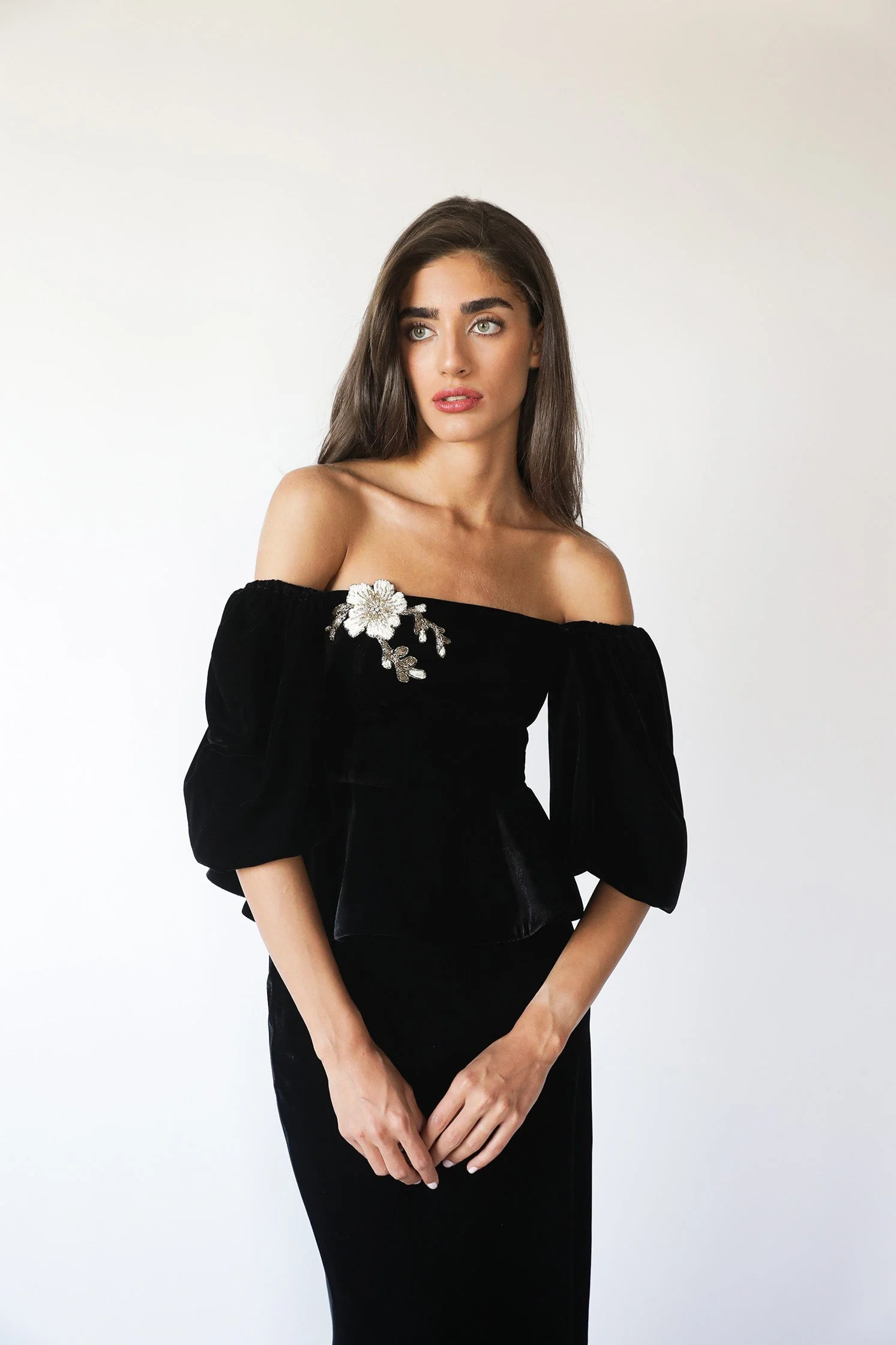 Celeste Peplum Top - Black - Image 3