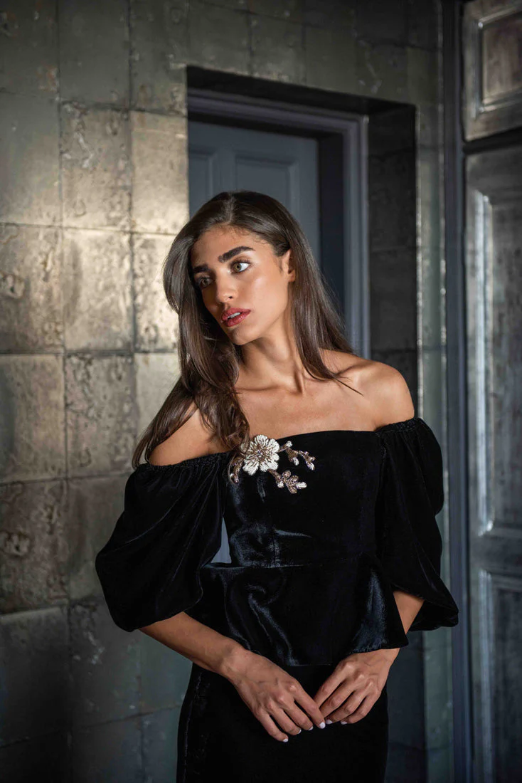 Celeste Peplum Top - Black - Image 6