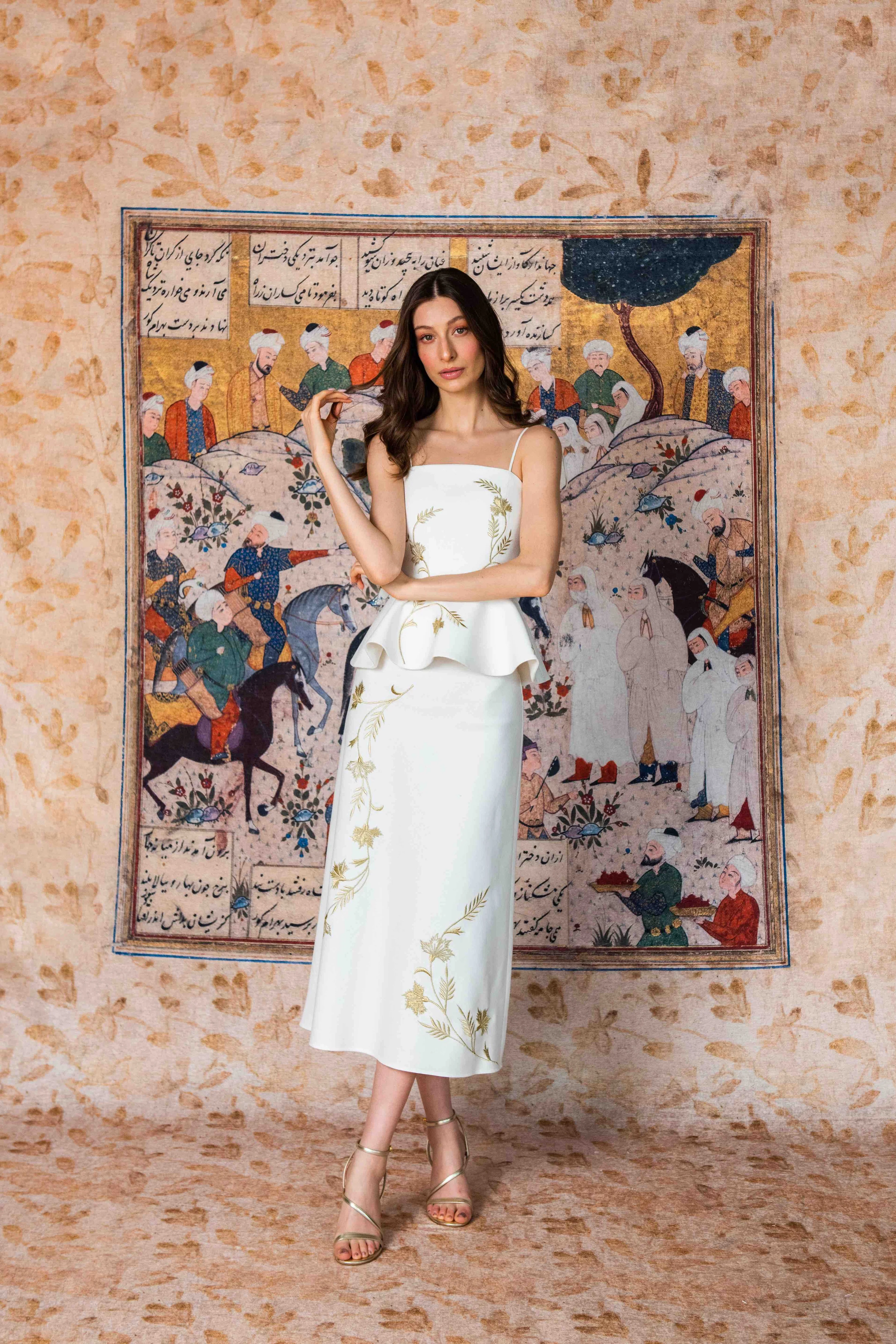 Lily Skirt - Ivory & Gold - Image 8