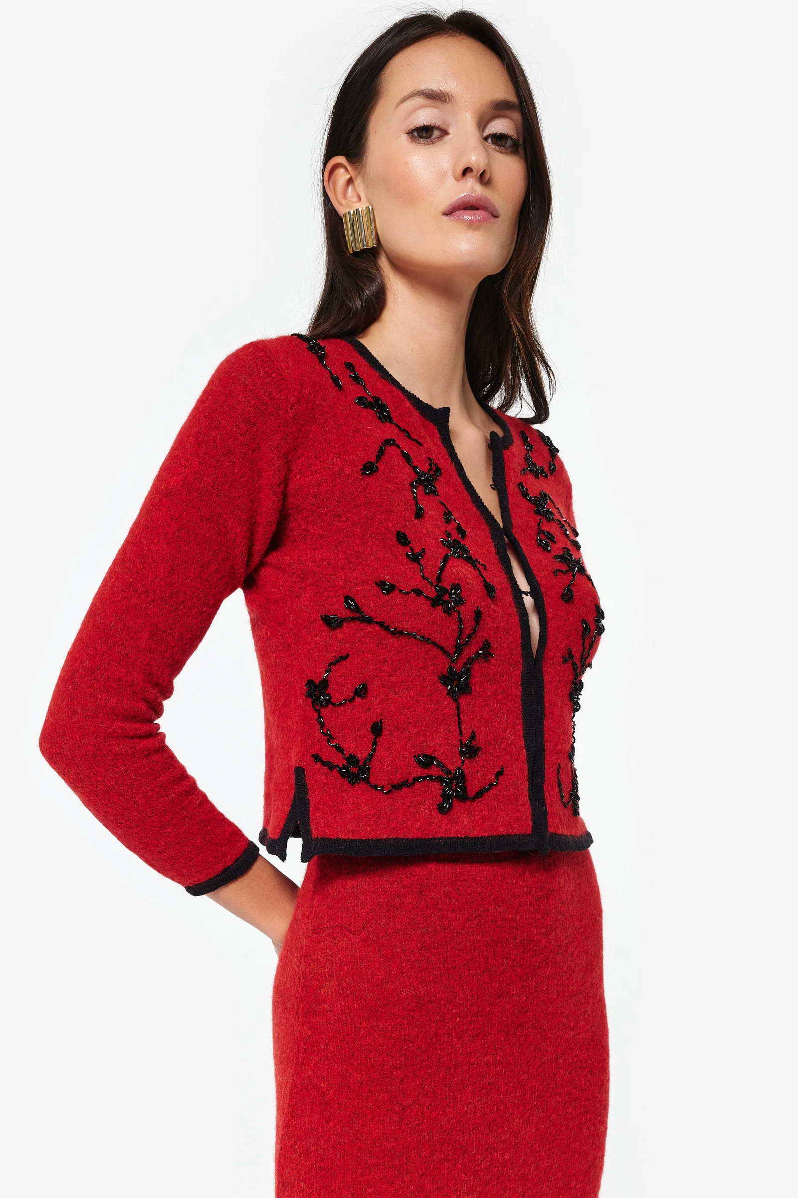 Moira Hand Embroidered Knit Cardigan - Image 3