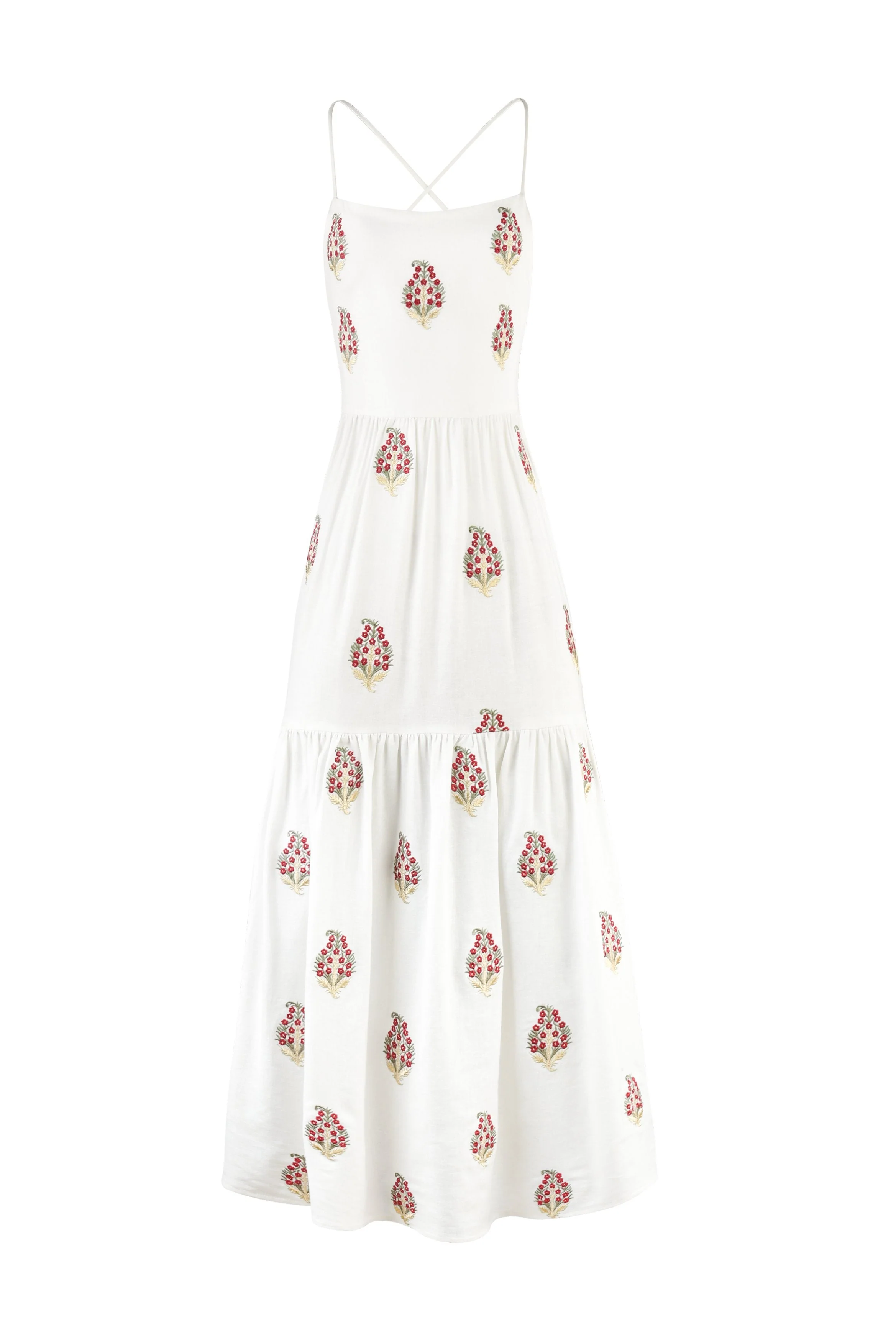 Sarv Maxi Dress - Off White & Red - Image 10