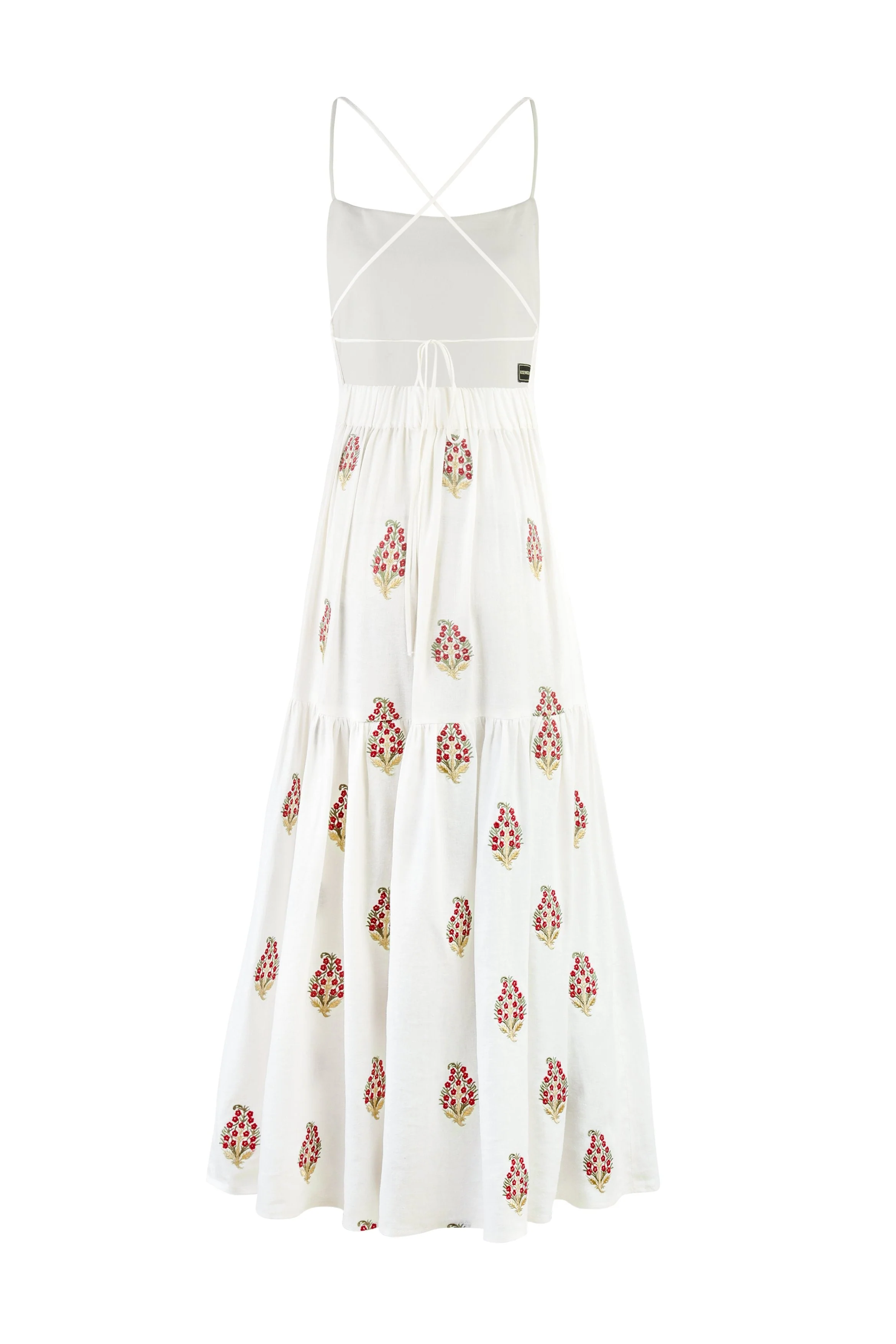 Sarv Maxi Dress - Off White & Red - Image 3