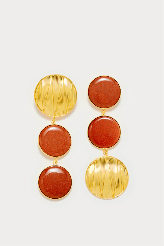 SONIA GEOMETRIC DOUBLE STONE GLITTERY BROWN - Image 3