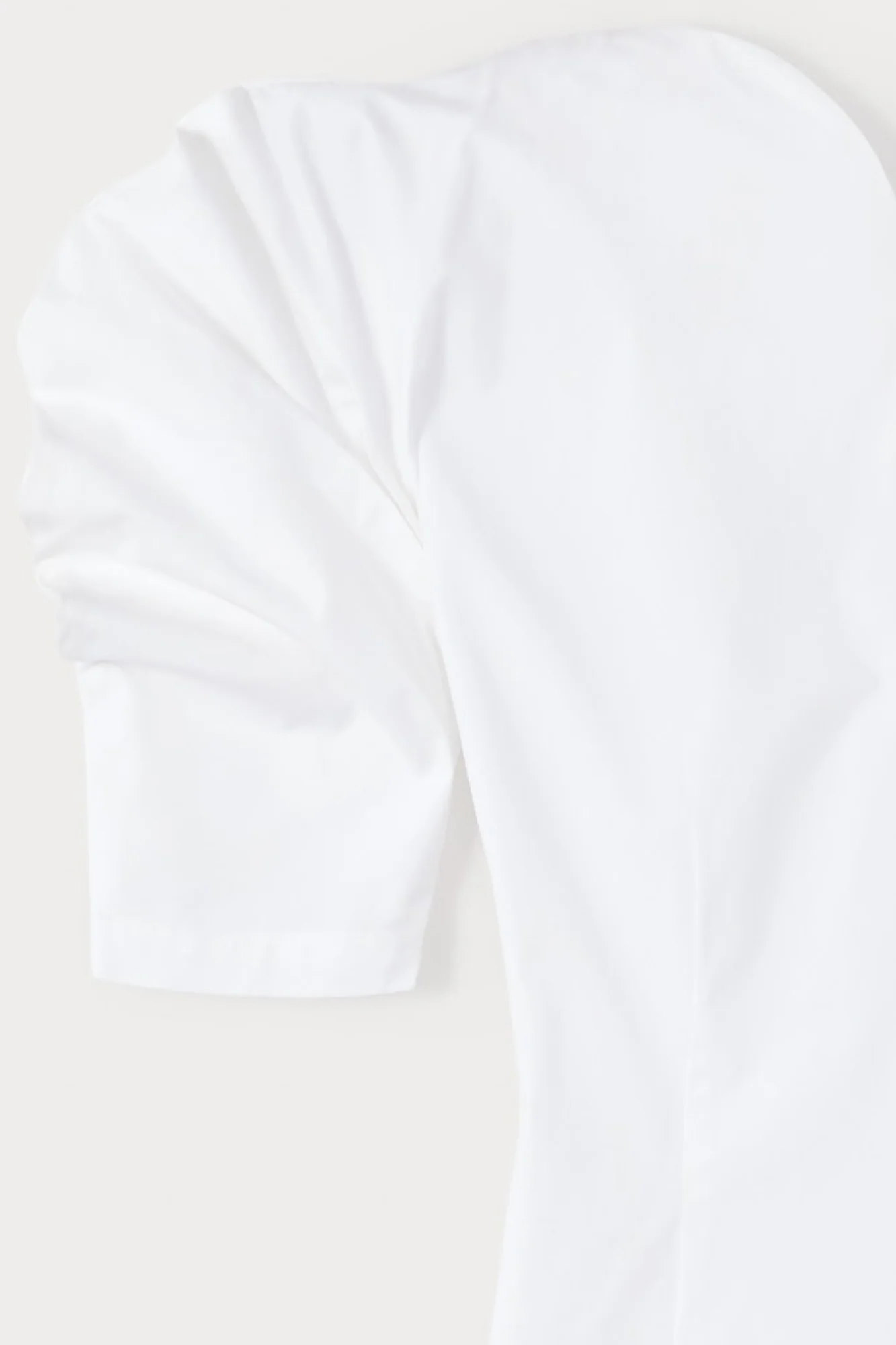White Popelin Top With Puff Sleeves - Image 6